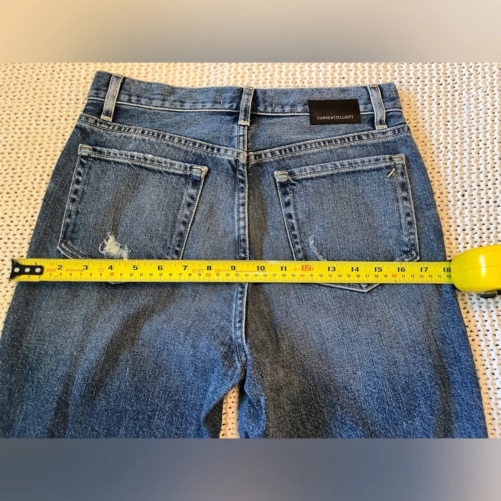 Current/Elliot Boyfriend Jeans Deconstructed Frayed Hem Size 26 Style CE1013KA1D - Picture 6 of 7